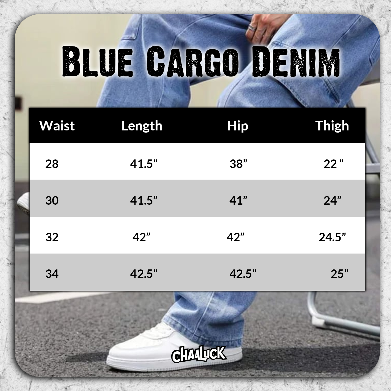 Men's Baggy Cargo Denim Jeans