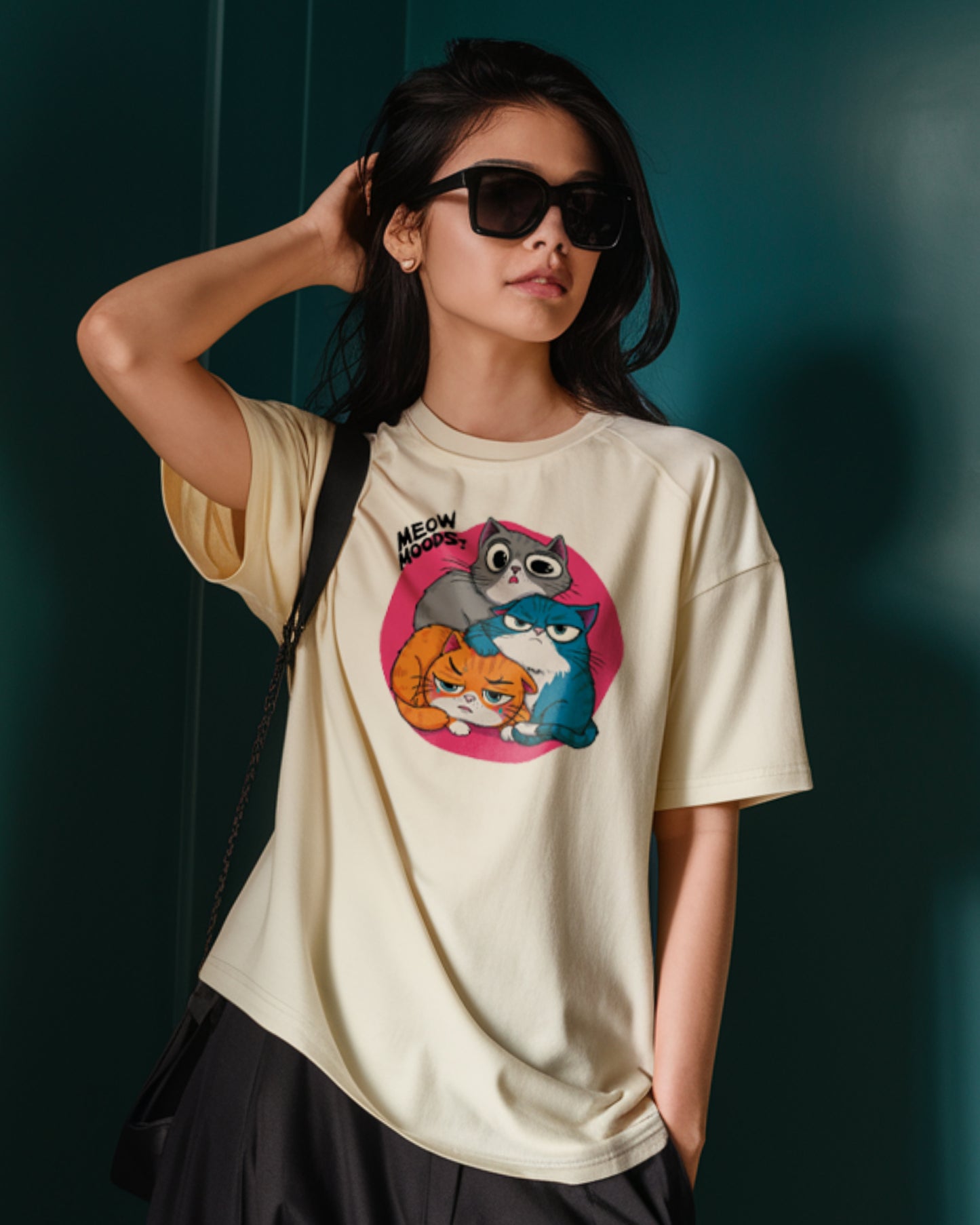 Drop Shoulder Premium T-Shirt. - Meow Moods